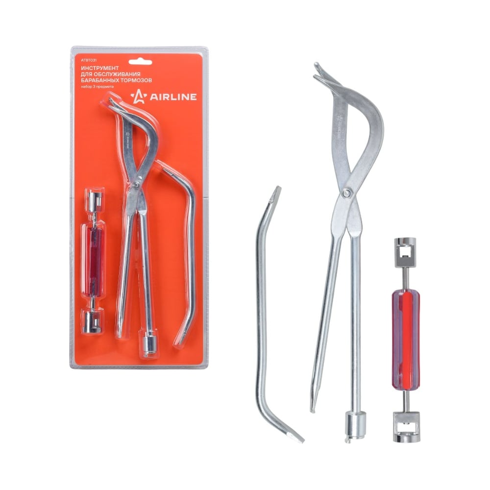 Изображение товара Набор инструментов для обслуживания барабанных тормозов AIRLINE 3 предмета