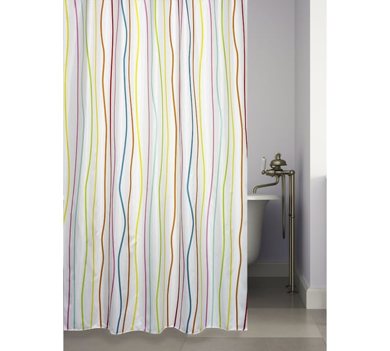 Изображение товара Комплект: штора для ванной и кольца Bath Plus GORGEOUS STRIPE, multi akch-21295