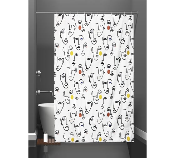 Изображение товара Штора для ванны Bath Plus 180x200 Abstract Faces III ch-21323