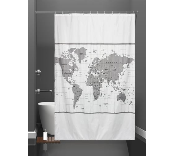Изображение товара Штора для ванны Bath Plus 200x200 International Map I ch-21318