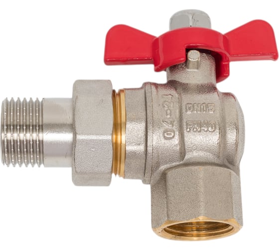 Изображение товара Шаровой кран со сгоном MVI американка, угловой ДУ 15, 1/2" BV.522.04