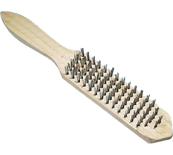 Изображение товара Зачистная щетка CNIC 6-ти рядная на деревянной колодке нержавеющая проволока d=0,35мм B006 SS 29747