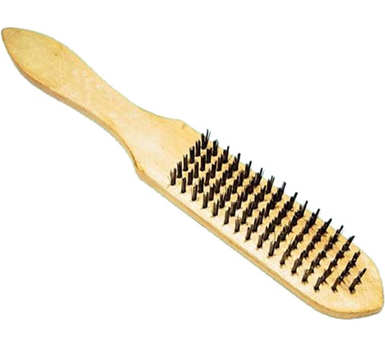 Изображение товара Зачистная щетка CNIC 6-ти рядная на деревянной колодке стальная проволока d=0,35мм B006 S-T 29746