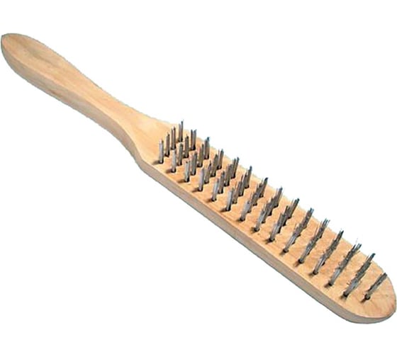 Изображение товара Зачистная щетка CNIC 4-х рядная на деревянной колодке оцинкованная проволока d=0,35мм B004 ZST 29754