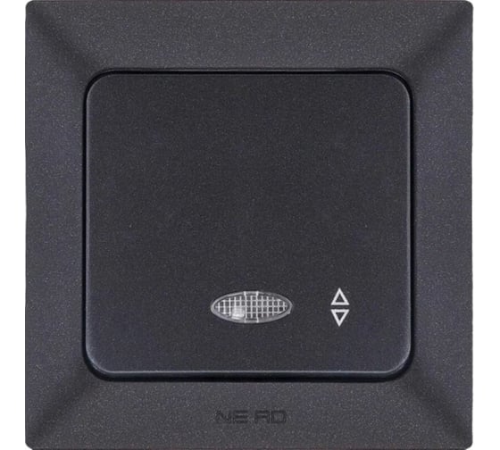 Изображение товара 1-клавишный проходной выключатель NE-AD с подсветкой, 10А, 250В, Aras, Черный, 1/12/120, 93-124-05-I