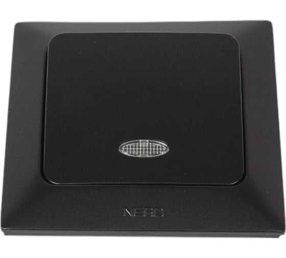 Изображение товара 1-клавишный выключатель NE-AD с подсветкой, 10А, 250В, Aras, Черный, 1/12/120, 93-124-01-I