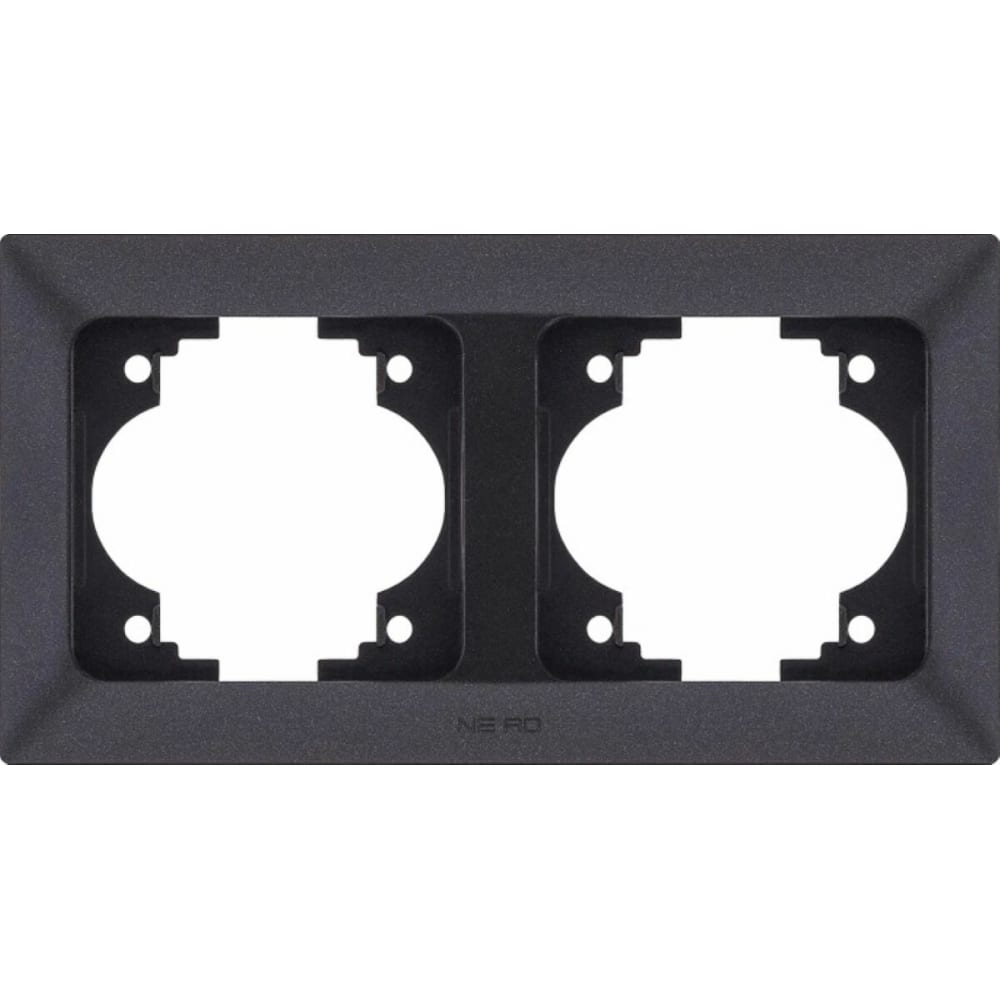 Горизонтальная двухместная рамка NE-AD, цвет черный металлик