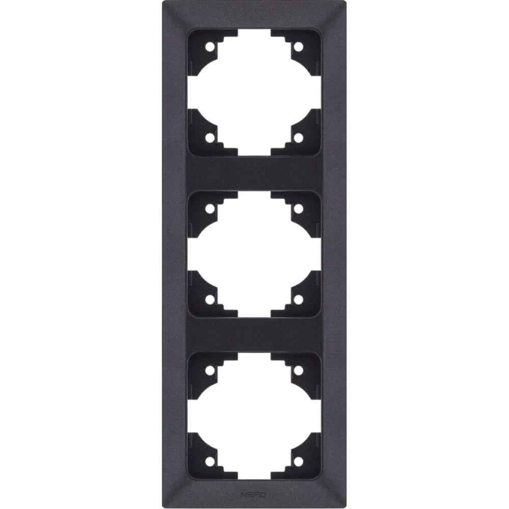 Вертикальная трехместная рамка NE-AD, цвет черный металлик