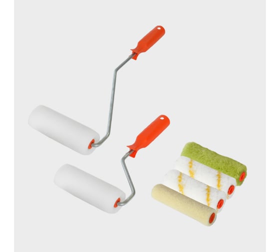 Изображение товара Валик DECOR Бравый маляр d 15 мм, ручка стандарт mini 100 мм ручка 100 мм удлинен. 555-4110