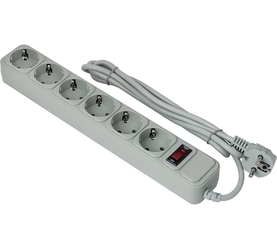 Изображение товара Сетевой фильтр ExeGate SP-6-5G 6 евро с заземлением 5м защита от перегрузки выключатель с подсветкой серый 119394