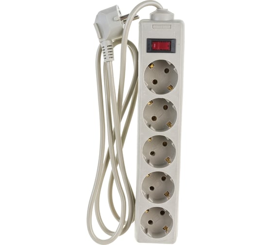 Изображение товара Удлинитель ExeGate EC-5-1 8G 5 евро с заземлением 1.8м защита от перегрузки выключатель с подсветкой серый 285798