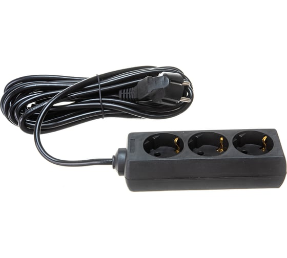 Изображение товара Удлинитель ExeGate ECE-3-5B 3 евророзетки с заземлением 5м черный 285807