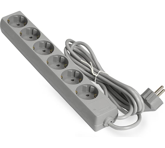Изображение товара Удлинитель ExeGate ECE-6-5G 6 евророзетки с заземлением 5м серый 285835