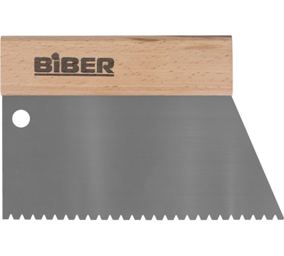 Изображение товара Шпатель для клея Biber 35282 нержавеющая сталь, с деревянной ручкой тов-184682