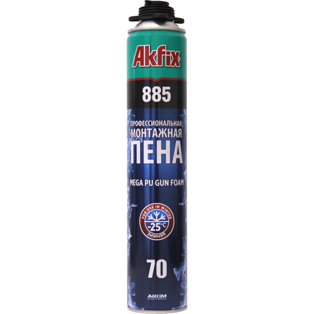 Изображение товара Профессиональная зимняя монтажная пена Akfix 885 850 г для тепло и звукоизоляции