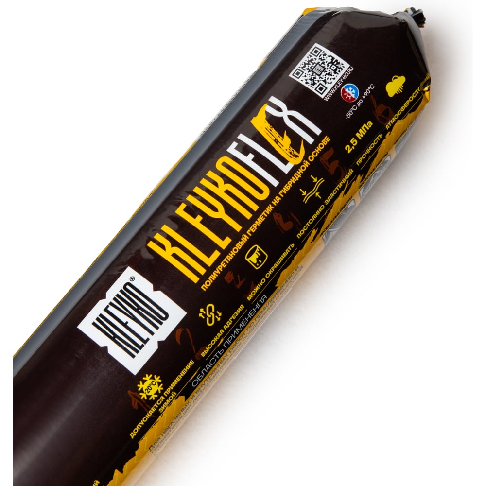 Изображение товара Полиуретановый герметик KLEYKO FLEX 600 мл серо-коричневый для наружных работ