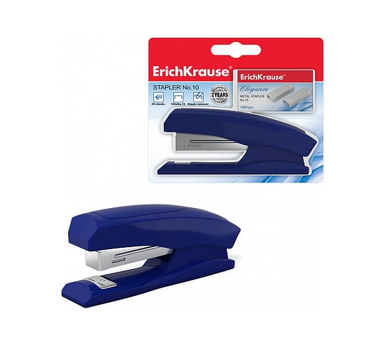Изображение товара Степлер ErichKrause №10 в комплекте со скобами Элегантность Классика до 20 листов, ассорти 13905