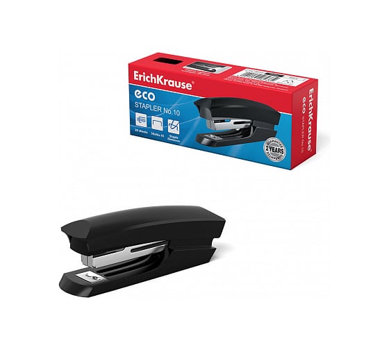 Изображение товара Степлер ErichKrause №10 Eco до 20 листов, черный 28233