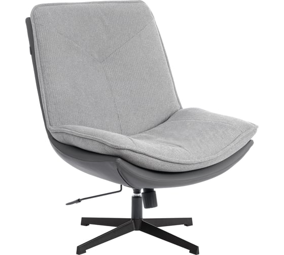 Изображение товара Кресло лаунж Tetchair Cosmo велюр/букле (HYP)/экокожа, светло-серый/графит 25274