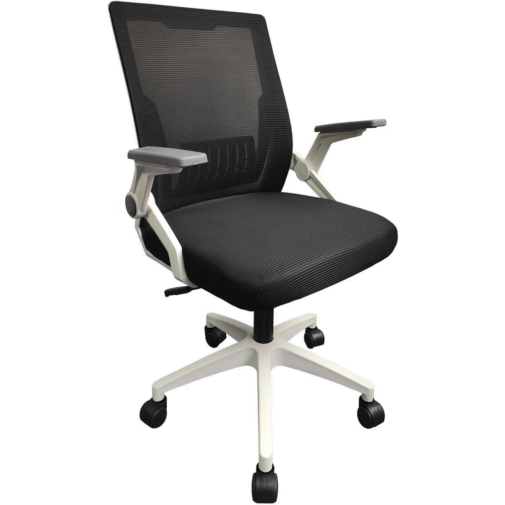 Изображение товара Компьютерное кресло GRAMBER C07 с регулируемой высотой и подлокотниками черное белое пластик