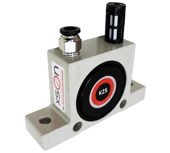 Изображение товара Пневматический вибратор шариковый XSON рабочее давление: 2...6 бар, частота: 9 210...14 100 Гц, сила вибрации: 925...2 100 H, потреб. воздуха: 165...420 л/мин, раб. темп: -20…+100 С, присоединение: G 1/4 -K-25 XSON-K-25