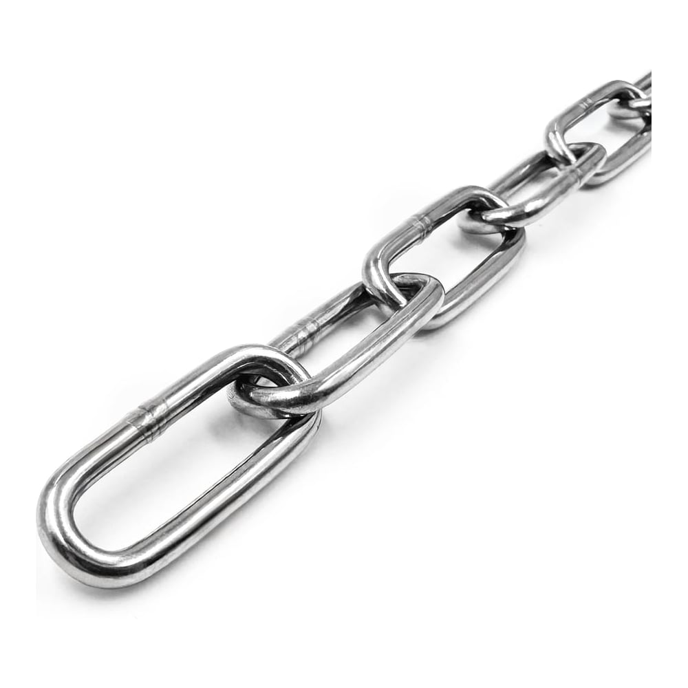 Изображение товара Цепь длиннозвенная для подвесных и крепежных работ DIN 763 нержавеющая сталь A4 диаметр 4 мм, 25 шт. ARNO INDUSTRIES A4BN30400091098