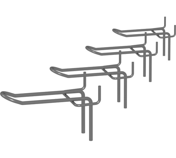 Изображение товара Крючок ПК МАГС на перфопанель, L-100, язычковый, шаг 48, 4 шт/упак СКЛ03-00043