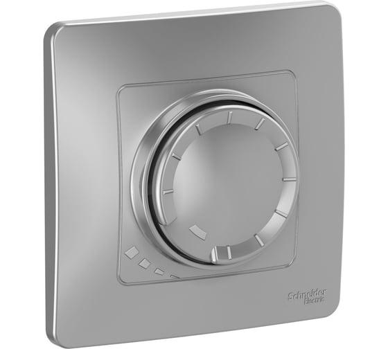 Изображение товара Поворотно-нажимной светорегулятор диммер Systeme Electric (Schneider Electric) Blanca, Алюминий, 400Вт BLNSS040013