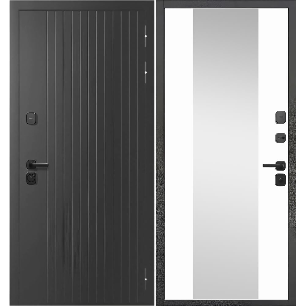 Изображение товара Дверь DIVA Формен Ф-15 Термо Зеркало 2050x960 правая графит-белый