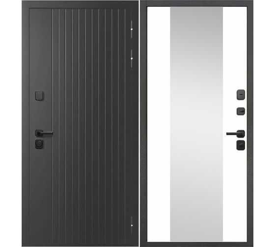 Изображение товара Дверь DIVA Формен Ф-15 Термо Зеркало 2050*860, правая, графит - белый матовый УТ-00084307