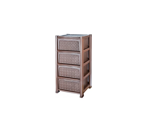 Изображение товара Комод Elf Plast Виола 4-х секционный коричневый пластик ХМ2029