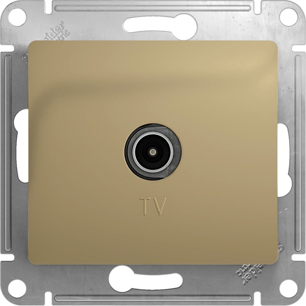 Изображение товара TV розетка Systeme Electric Glossa Титан проходная 1 гнездо IP20