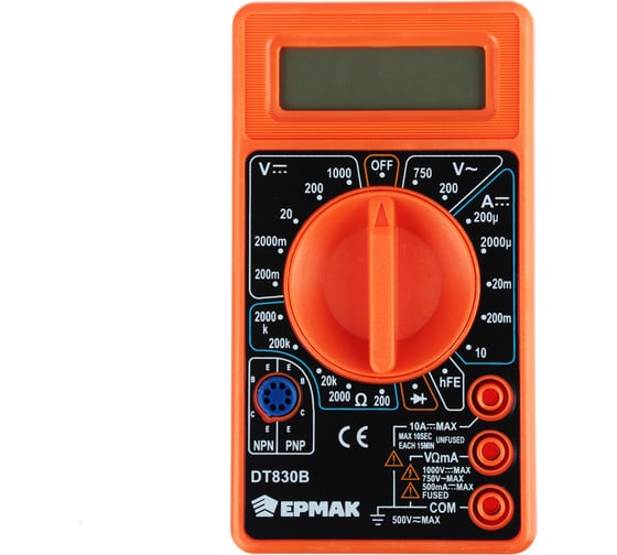 Изображение товара Цифровой мультиметр ЕРМАК DT-830В 660-003