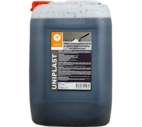 Изображение товара Добавка в бетонные и цементные растворы APIS СУПЕРПЛАСТИФИКАТОР UNIPLAST (канистра; 11 кг) 4665296517067