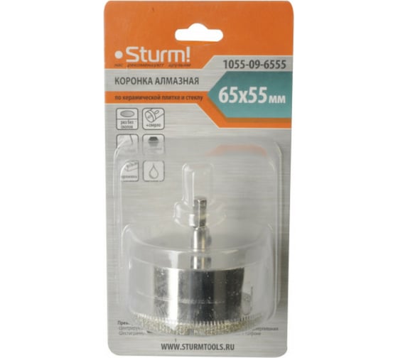 Изображение товара Коронка алмазная (65х55 мм; 6-гранный хв-к) Sturm 1055-09-6555