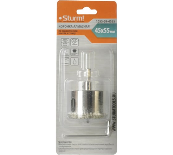 Изображение товара Коронка алмазная (60х55 мм; 6-гранный хв-к) Sturm 1055-09-6055