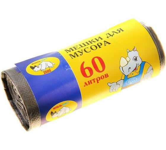 Изображение товара Мешки для мусора (30 шт; 60 л; 50х62 см; 8 мкм) Мультипласт Групп MPG960119