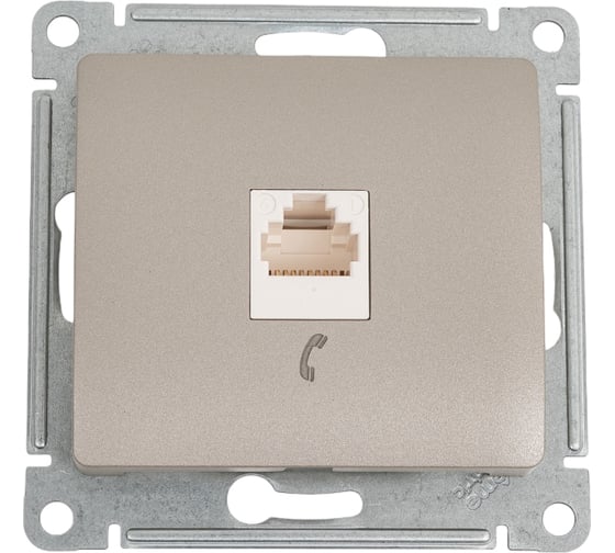 Изображение товара Телефонная розетка Systeme Electric Glossa Платина RJ11 SE GSL001281T