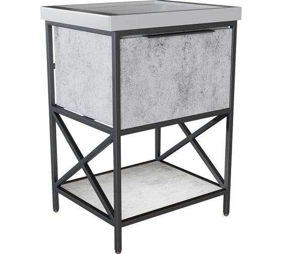 Изображение товара Тумба для ванной MIXLINE "БРУКЛИН-60" бетон, под умывальник Fest 60 ЛДСП 548233