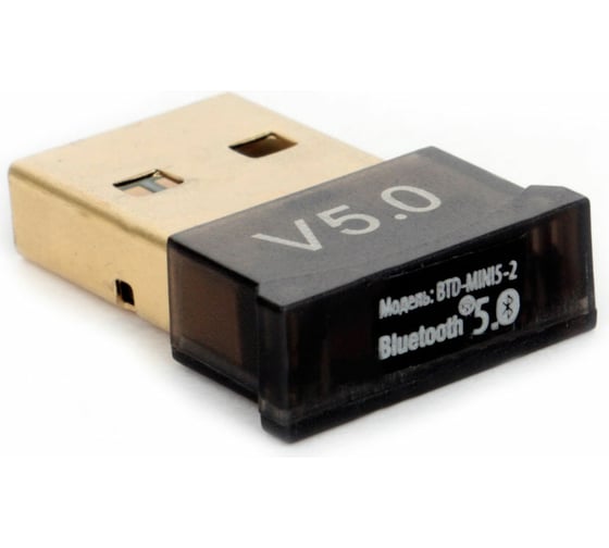 Изображение товара Адаптер Bluetooth Gembird BTD-MINI5-2, ультратонкий корпус, v.5.0, 10 метров, USBBTD-MINI5-2