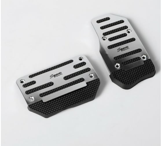 Изображение товара Накладки на педали Cartage антискользящие, хром, набор 2 шт. 4062591