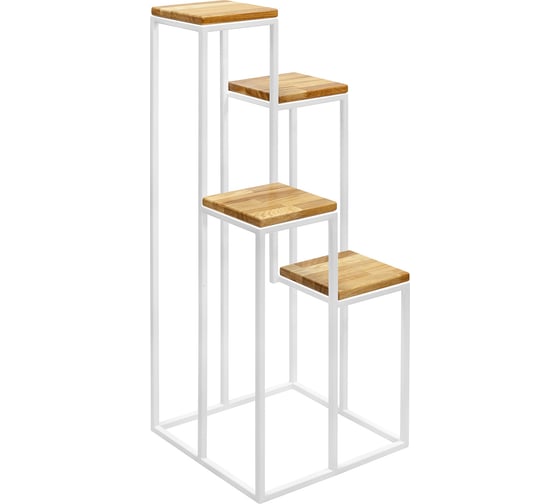 Изображение товара Столик-подставка под 4 кашпо для цветов GreenWeen TORI белый GW-T4-W-100