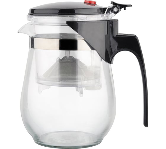 Изображение товара Заварочный чайник Mallony GUNG FU с кнопкой объем - 500 мл стеклянный 004532