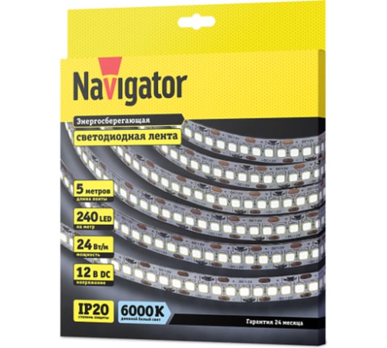 Изображение товара Лента Navigator СД 14 459 NLS-2835CW240-24-IP20-12V 5 м 14459