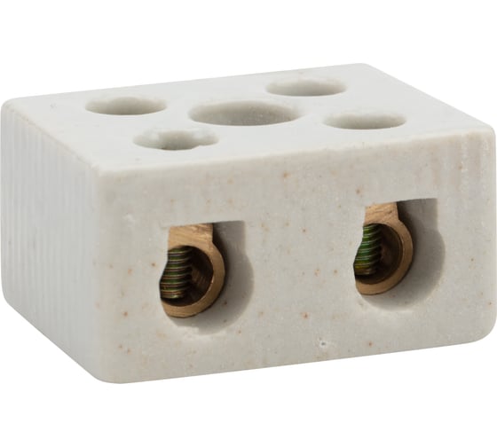 Изображение товара Керамическая винтовая клемма REXANT 2 пары 16 мм2 с крепежным отверстием 50 шт 07-6224