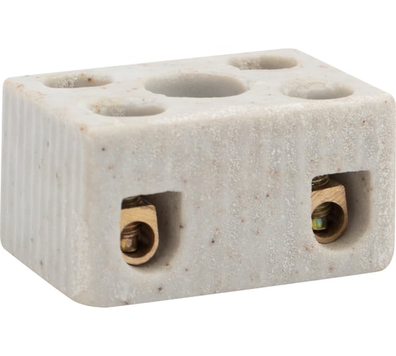 Изображение товара Керамическая винтовая клемма REXANT 2 пары 4 мм2 с крепежным отверстием 100 шт 07-6221