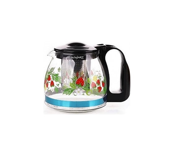 Изображение товара Заварочный чайник BONJART 700 мл, жаропрочное стекло, деколь, металлический фильтр ПС6527