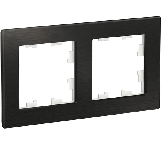 Изображение товара 2-местная рамка Systeme Electric AtlasDesign NATURE металл оникс ATN312302