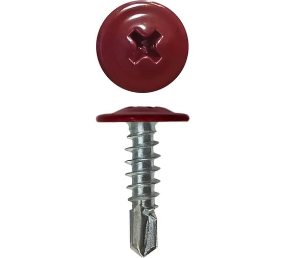 Изображение товара Саморез с прессшайбой со сверлом для крепления листового металла RAL3005 сталь красный 4,2х25 мм, 1 кг. ARNO INDUSTRIES AB3504202535507