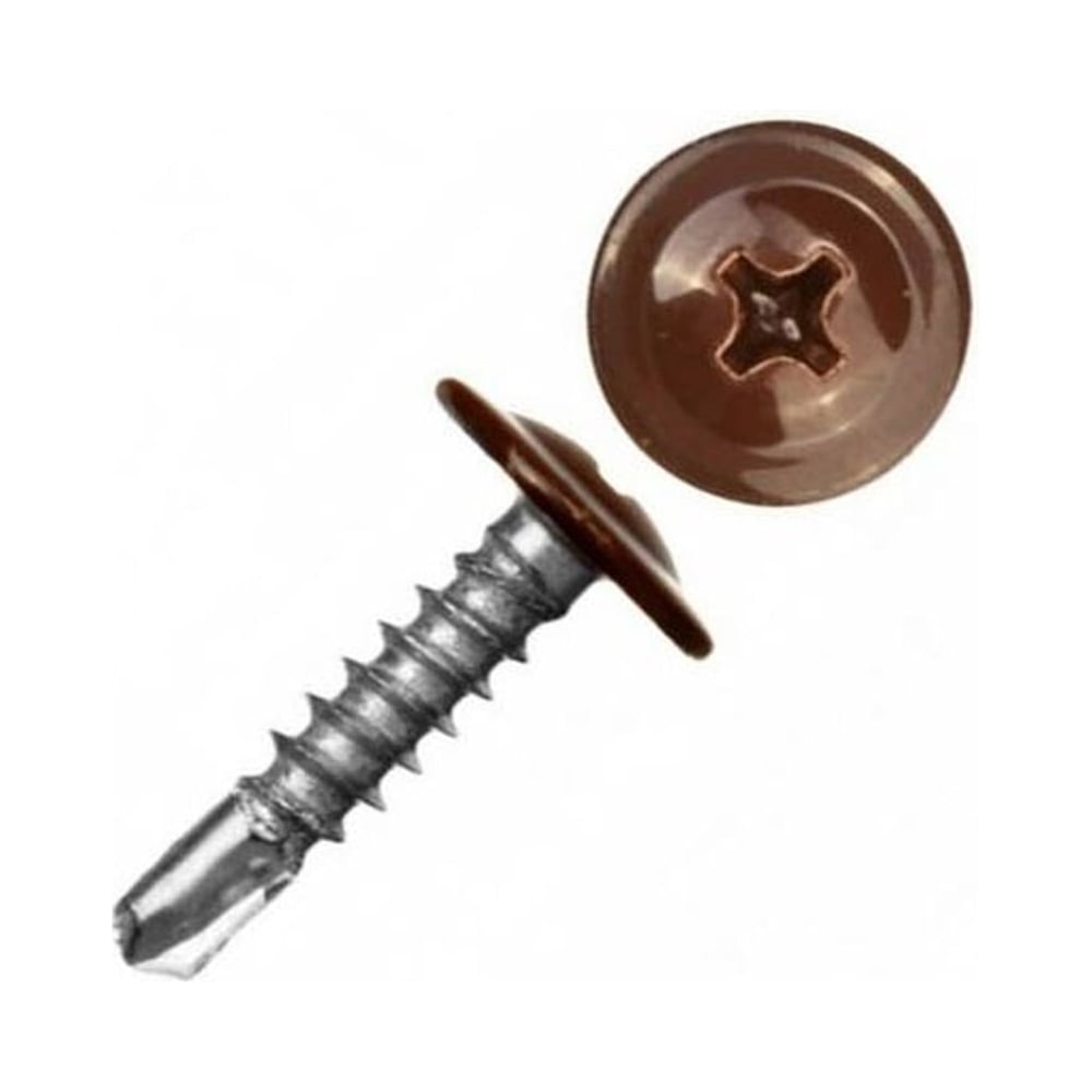 Изображение товара Саморез с прессшайбой со сверлом для крепления листового металла RAL8004 окрашенный 4,2х32 мм, 1 кг. ARNO INDUSTRIES AB3504203284Л07